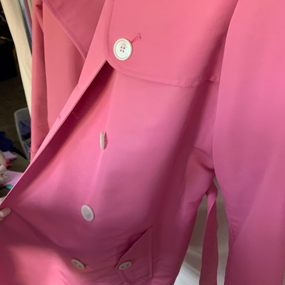 Ralph Lauren Pink Button Down Trench Jacket Coat - Picture 5 of 6
